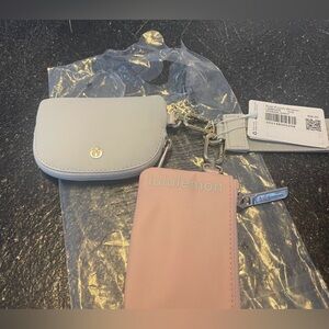 LULULEMON ATHLETICA- GREY AND PINK DUAL WRISTLET SET - NWT